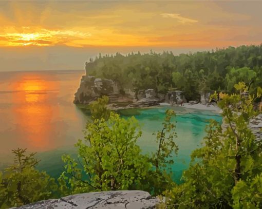 Bruce Peninsula National Park Sunrise In Tobermory Diamond Paintings