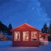 Cabin At Night Art Diamond Paintings