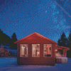 Cabin At Night Art Diamond Paintings