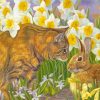 Cat And Bunny Friends Diamond Paintings