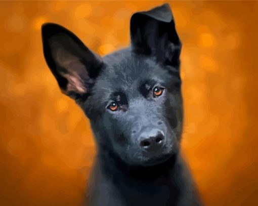 Cute Black German Shepherd Puppy Dog Diamond Paintings