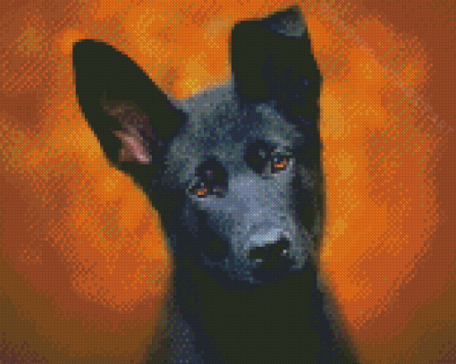 Cute Black German Shepherd Puppy Dog Diamond Paintings