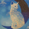 Fantasy White Cat On Moon Diamond Paintings