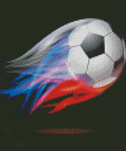 Flaming Soccer Ball Diamond Paintings