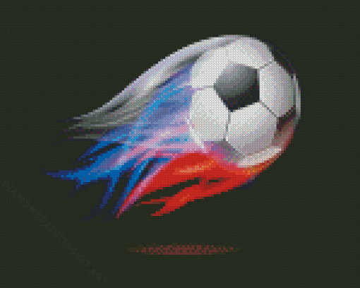 Flaming Soccer Ball Diamond Paintings