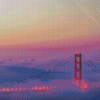 Golden Gate Bridge In Fog Light Diamond Paintings