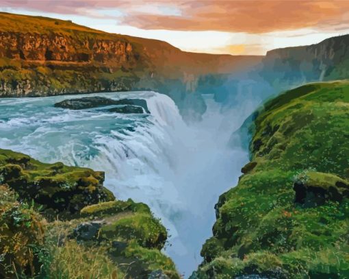 Gullfoss Falls Diamond Paintings