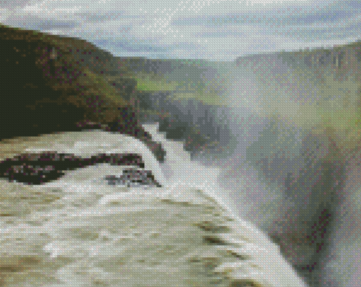 Gullfoss Falls Iceland Diamond Paintings