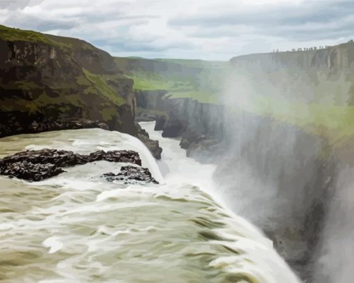 Gullfoss Falls Iceland Diamond Paintings