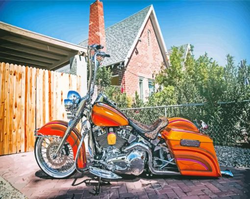 Harley Fat Boy Motorcycle Diamond Paintings