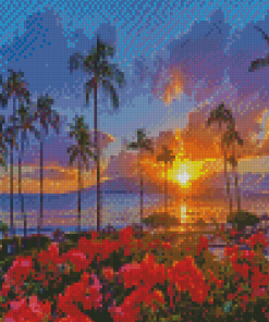 Hawaii Kaanapali Beach At Sunset Diamond Paintings