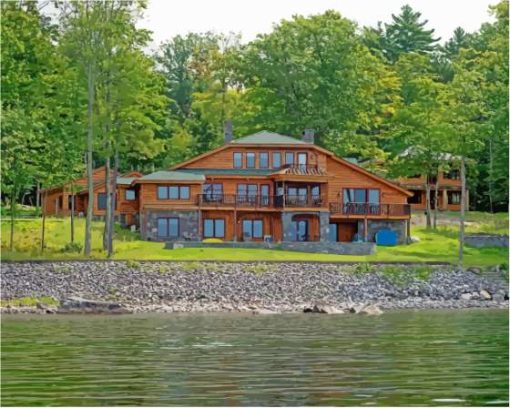 House By Sebago Lake Maine Diamond Paintings