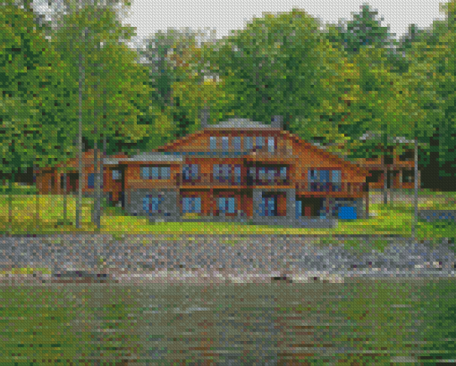 House By Sebago Lake Maine Diamond Paintings