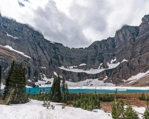 Iceberg Lake Glacier National Park Diamond Paintings