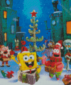 Its A SpongeBob Christmas Cartoon Diamond Paintings