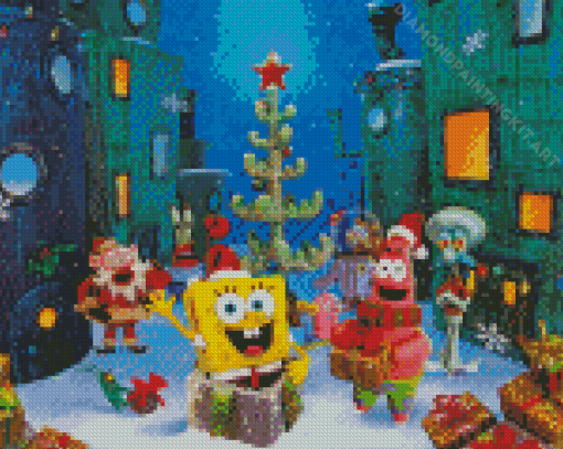 Its A SpongeBob Christmas Cartoon Diamond Paintings