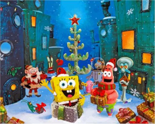 Its A SpongeBob Christmas Cartoon Diamond Paintings