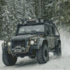 Land Rover Defender In Snow Diamond Paintings