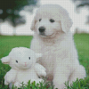 Maremma Sheepdog Puppy With A Stuffie Diamond Paintings