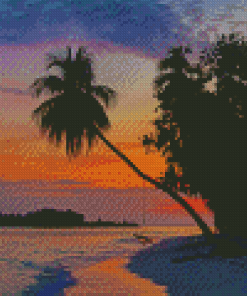 Meeru Island Sunset Diamond Paintings