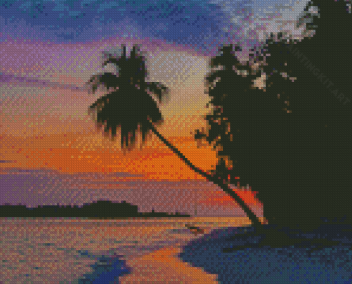 Meeru Island Sunset Diamond Paintings