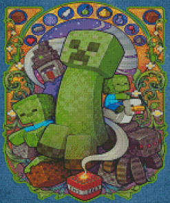 Minecraft Creeper Art Diamond Paintings