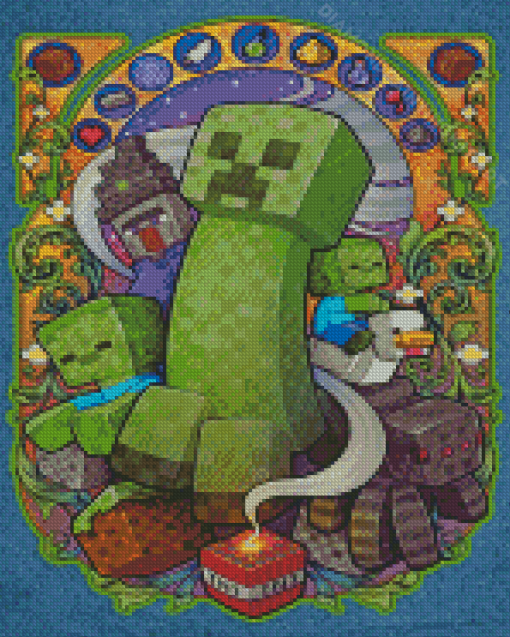 Minecraft Creeper Art Diamond Paintings