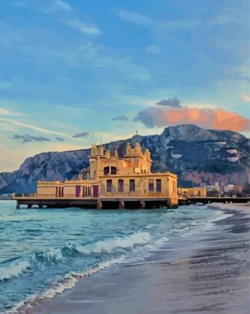 Mondello Beach Italy Diamond Paintings