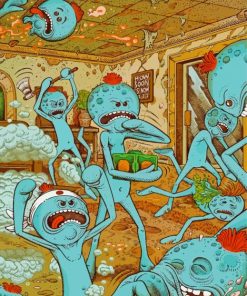 Mr Meeseeks Rick And Morty Anime Diamond Paintings