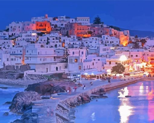 Naxos Island At Night Diamond Paintings