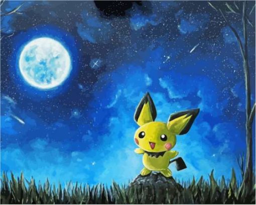 Pichu And Moon Diamond Paintings