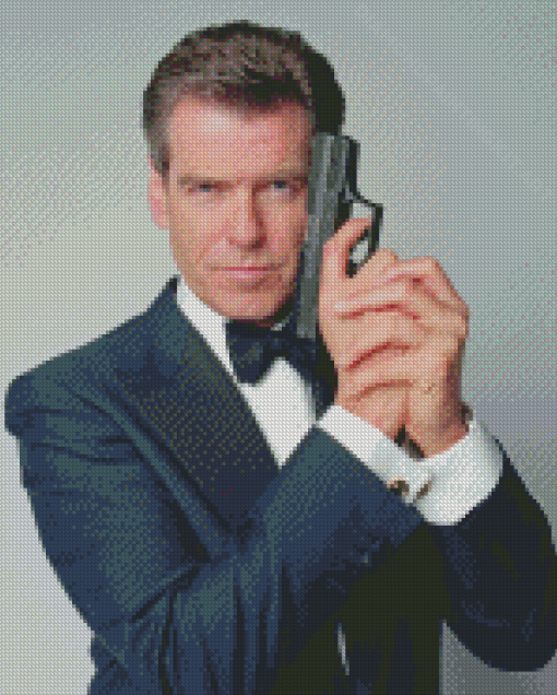 Pierce Brosnan Holding Gun Diamond Paintings