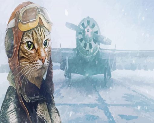 Pilot Cat Diamond Paintings