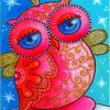 Pink Owl Bird Diamond Paintings