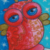 Pink Owl Bird Diamond Paintings