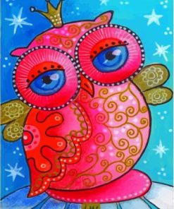 Pink Owl Bird Diamond Paintings