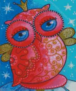 Pink Owl Bird Diamond Paintings