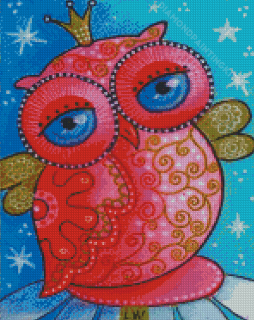 Pink Owl Bird Diamond Paintings