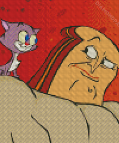 Powdered Toast Man And Cat From Ren And Stimpy Diamond Paintings