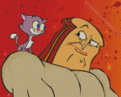 Powdered Toast Man And Cat From Ren And Stimpy Diamond Paintings