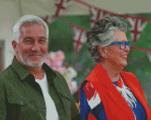 Prue And Paul Hollywood From Great British Baking Show Diamond Paintings