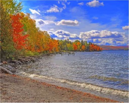 Rangeley Lake Maine Fall Landscape Diamond Paintings