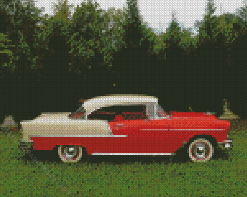 Red 55 Chevy Car Diamond Paintings