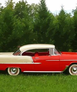 Red 55 Chevy Car Diamond Paintings