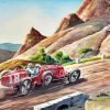 Red Old Race Car Diamond Paintings