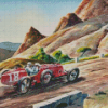 Red Old Race Car Diamond Paintings