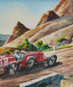 Red Old Race Car Diamond Paintings