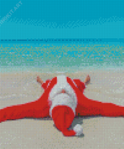 Santa On The Beach Diamond Paintings