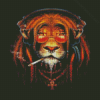 Smoking Lion Diamond Paintings