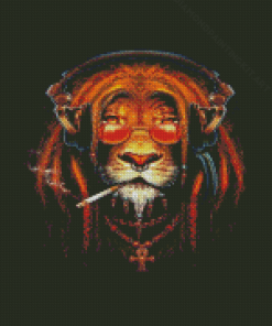 Smoking Lion Diamond Paintings